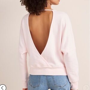 Elegant Pink Faye Low Back Sweatshirt, size Medium